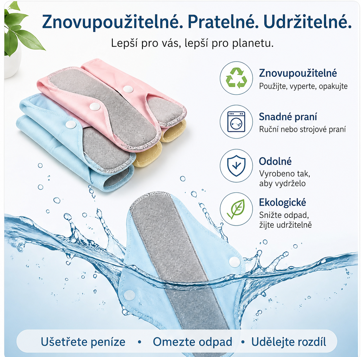 Rosia™ - 4ks Pratelná nepropustná podložka